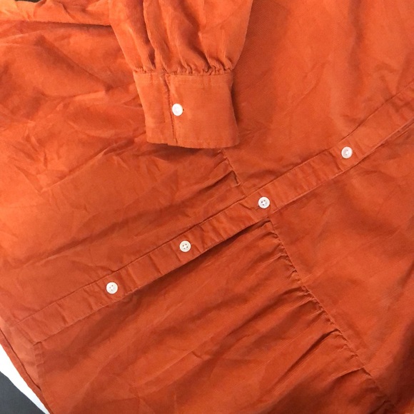 Loft corduroy orange top with peplum waist L - Picture 5 of 5